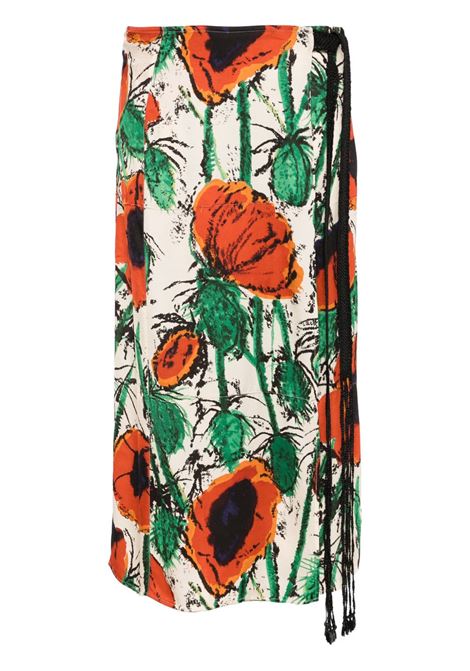 Multicolour wrap midi skirt Wales bonner - women WALES BONNER | WS25SK05VI050734